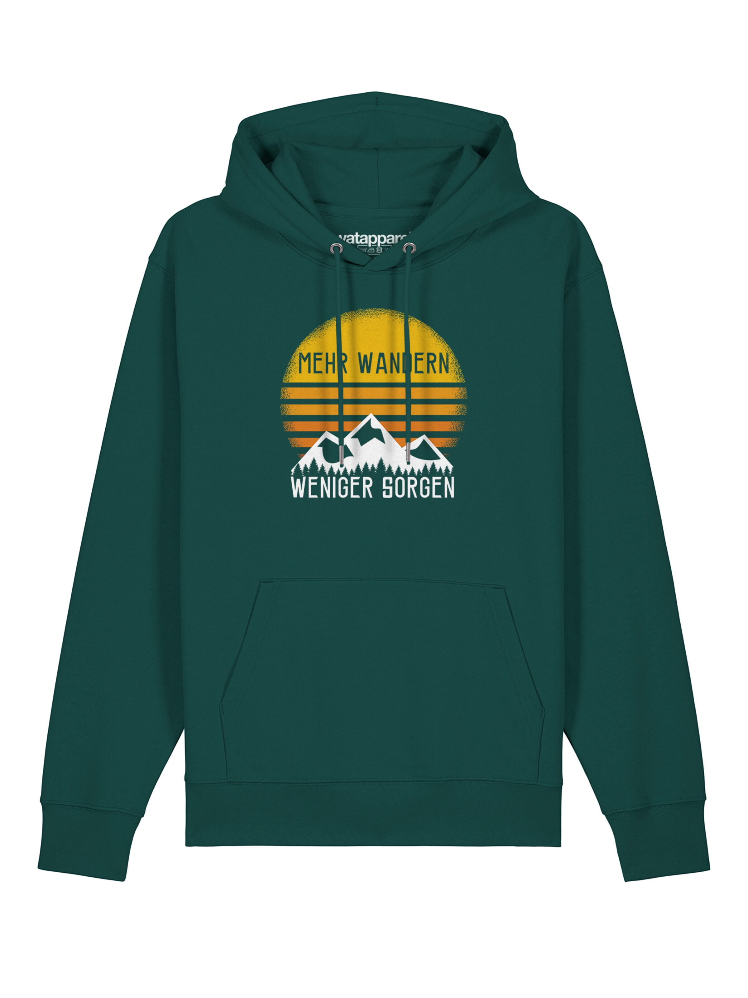 Sweat-shirt 'Mehr Wandern' Watapparel en vert : devant