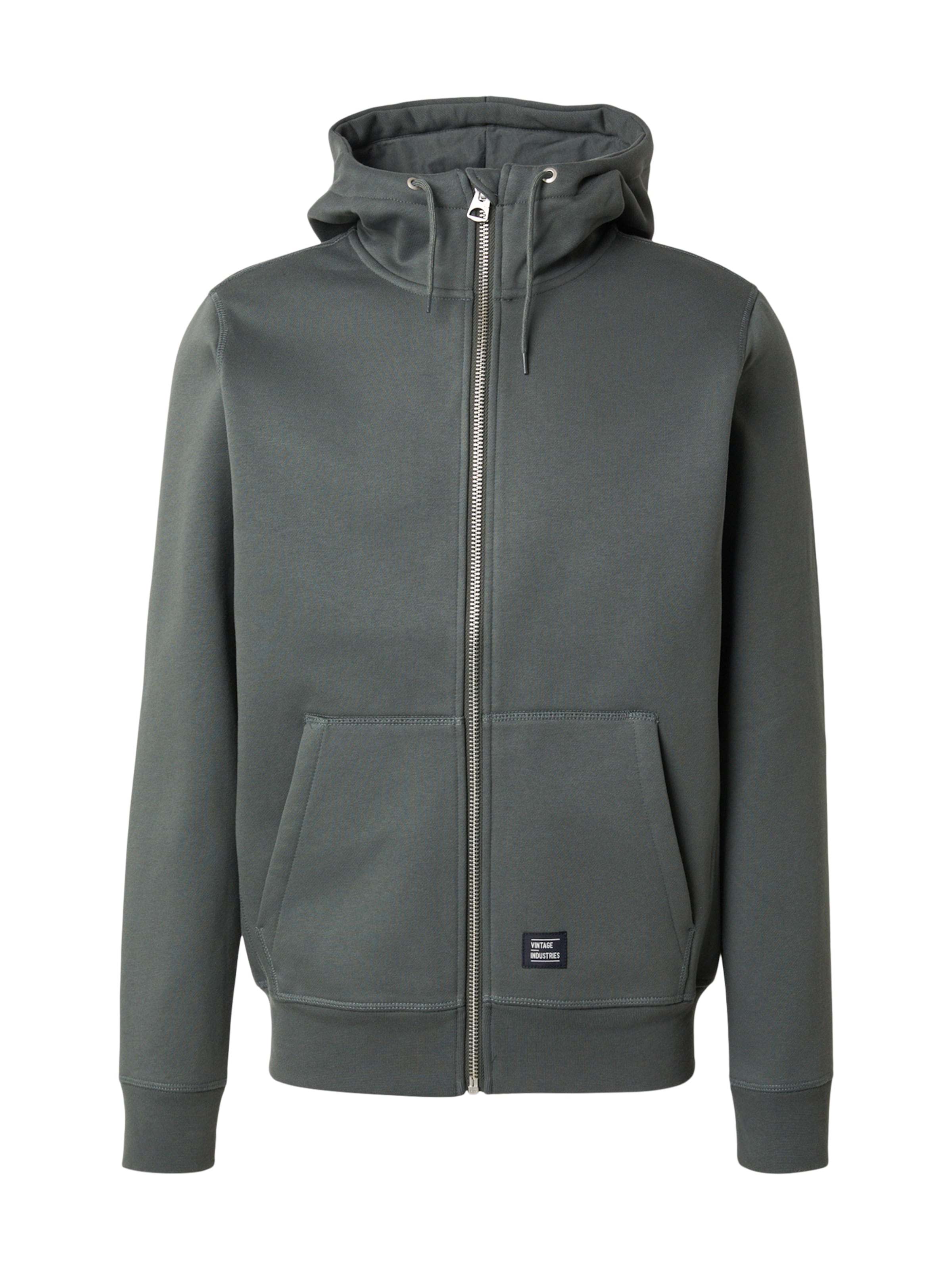 Veste de survêtement Vintage Industries en gris : devant