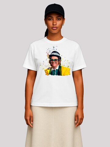 F4NT4STIC Shirt 'TV Times Elton John At The Piano 1977' in Wit: voorkant