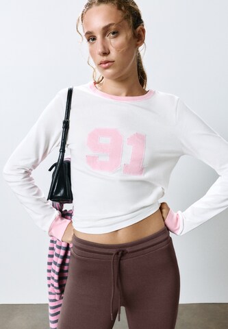 Pull&Bear Flared Hose in Braun