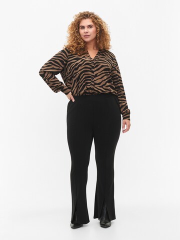 Zizzi Flared Trousers 'GILL' in Black