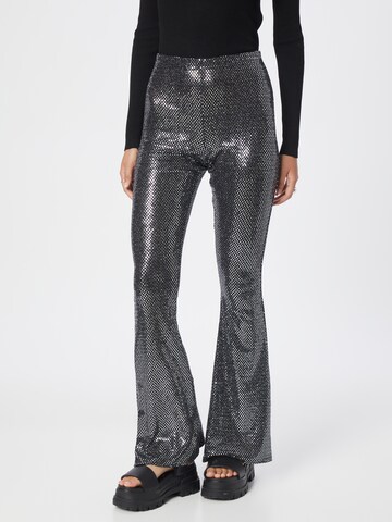 Nasty Gal Flared Trousers in Black: front