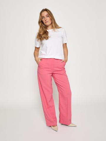 Loosefit Pantalon ' PCGinette Pants ' Peppercorn en rose