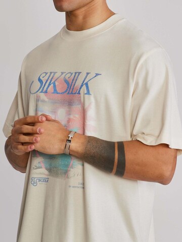 SikSilk Shirt 'Graphic' in Beige