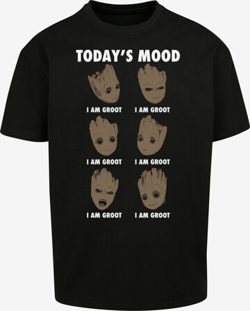 F4NT4STIC Shirt 'Marvel Guardians of the Galaxy Groot's todays mood' in Black: front