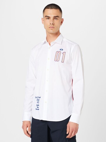 La Martina Regular fit Button Up Shirt in White: front