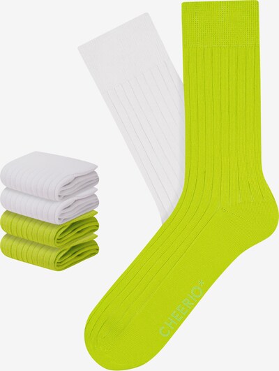 CHEERIO* Sokken 'Tough Guy' in de kleur Neongroen / Wit, Productweergave