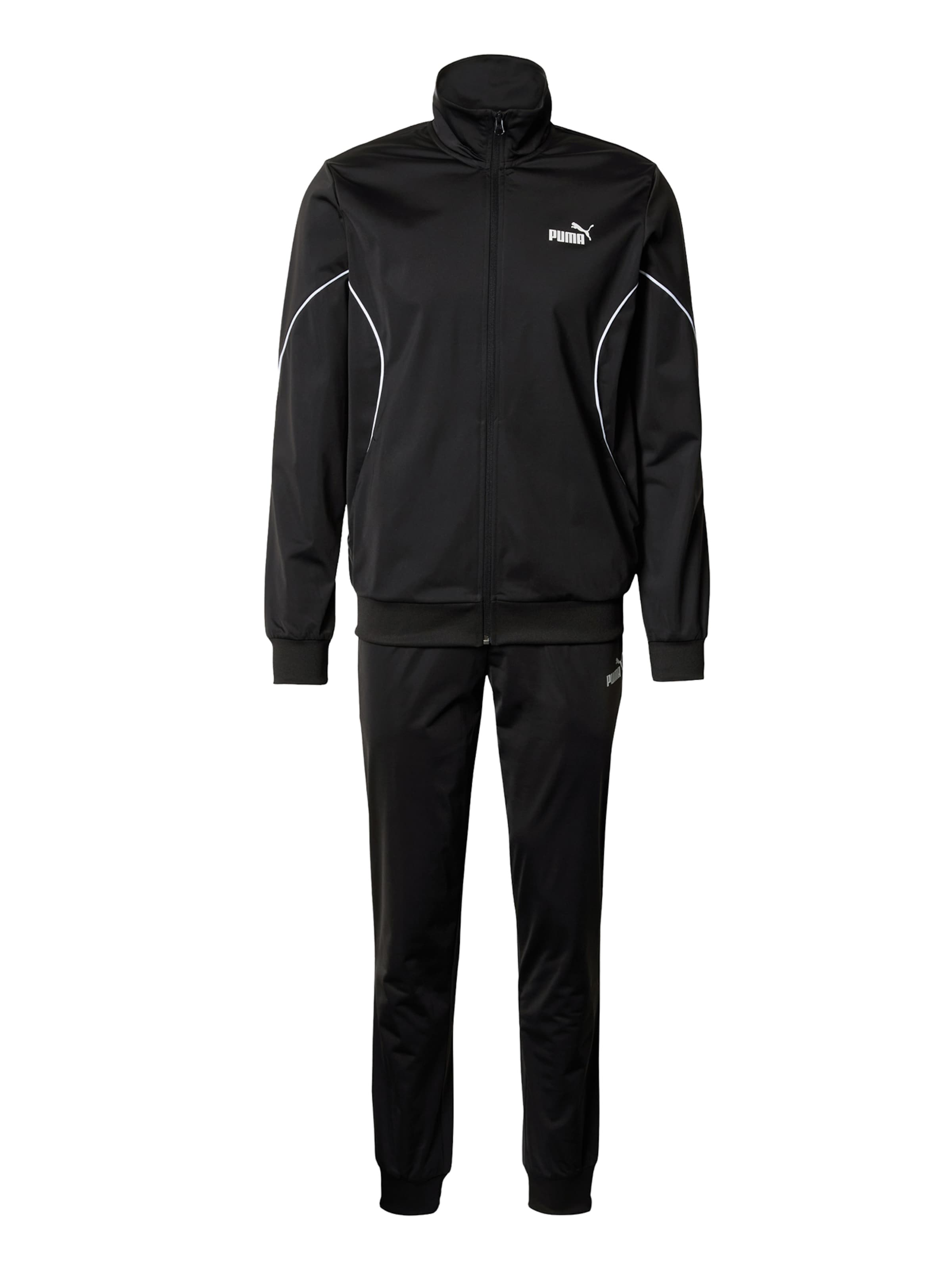 PUMA Tracksuit 'Poly Piping' in Black: front