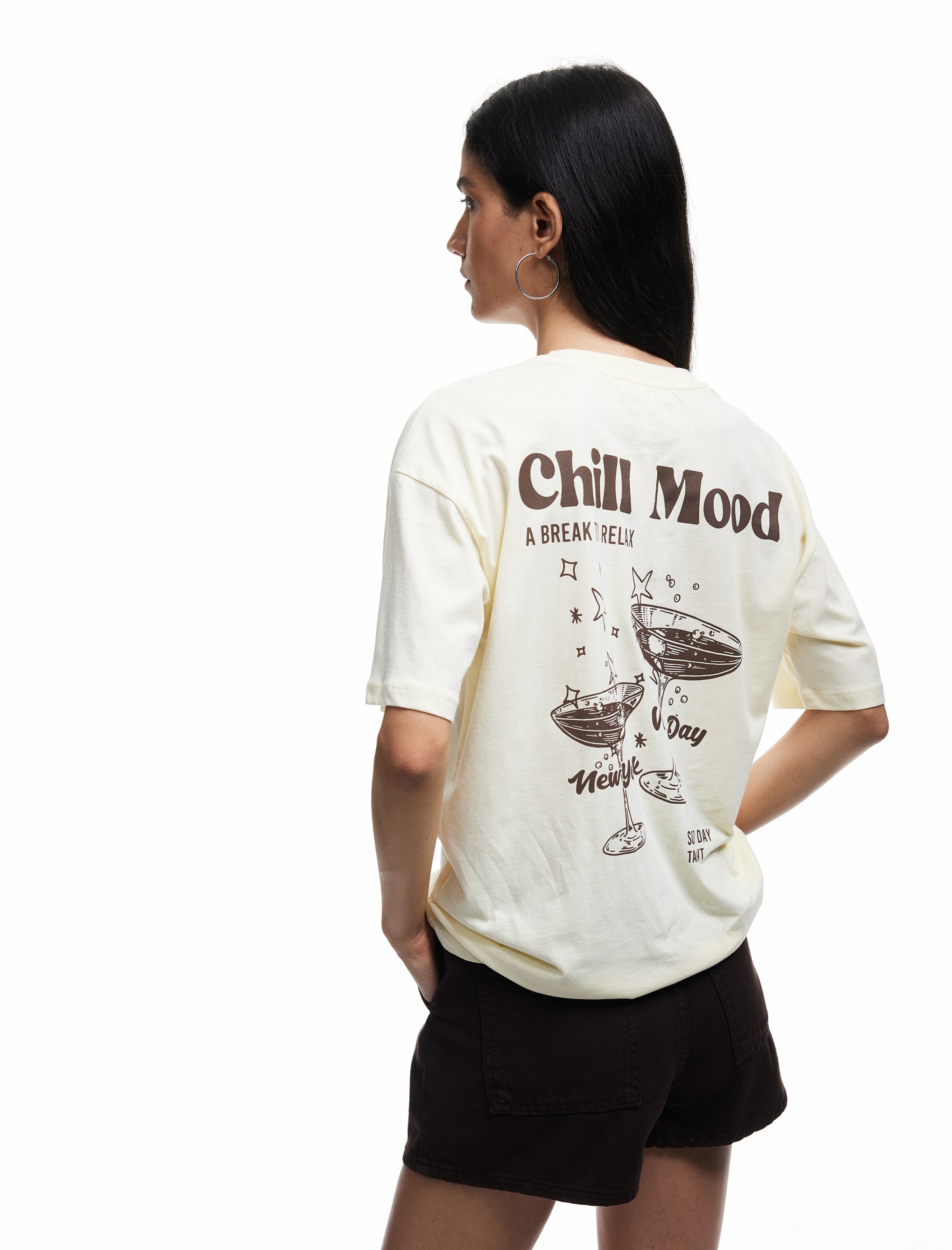 Koton Oversized Shirt in Yellow: front