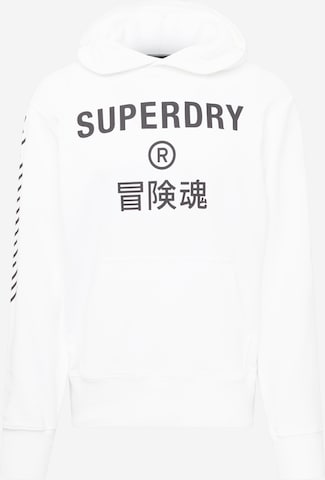 Superdry Sportovní mikina – bílá: přední strana