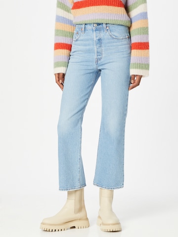 LEVI'S ® Bootcut Jeans 'Ribcage Crop Boot' in Blauw: voorkant