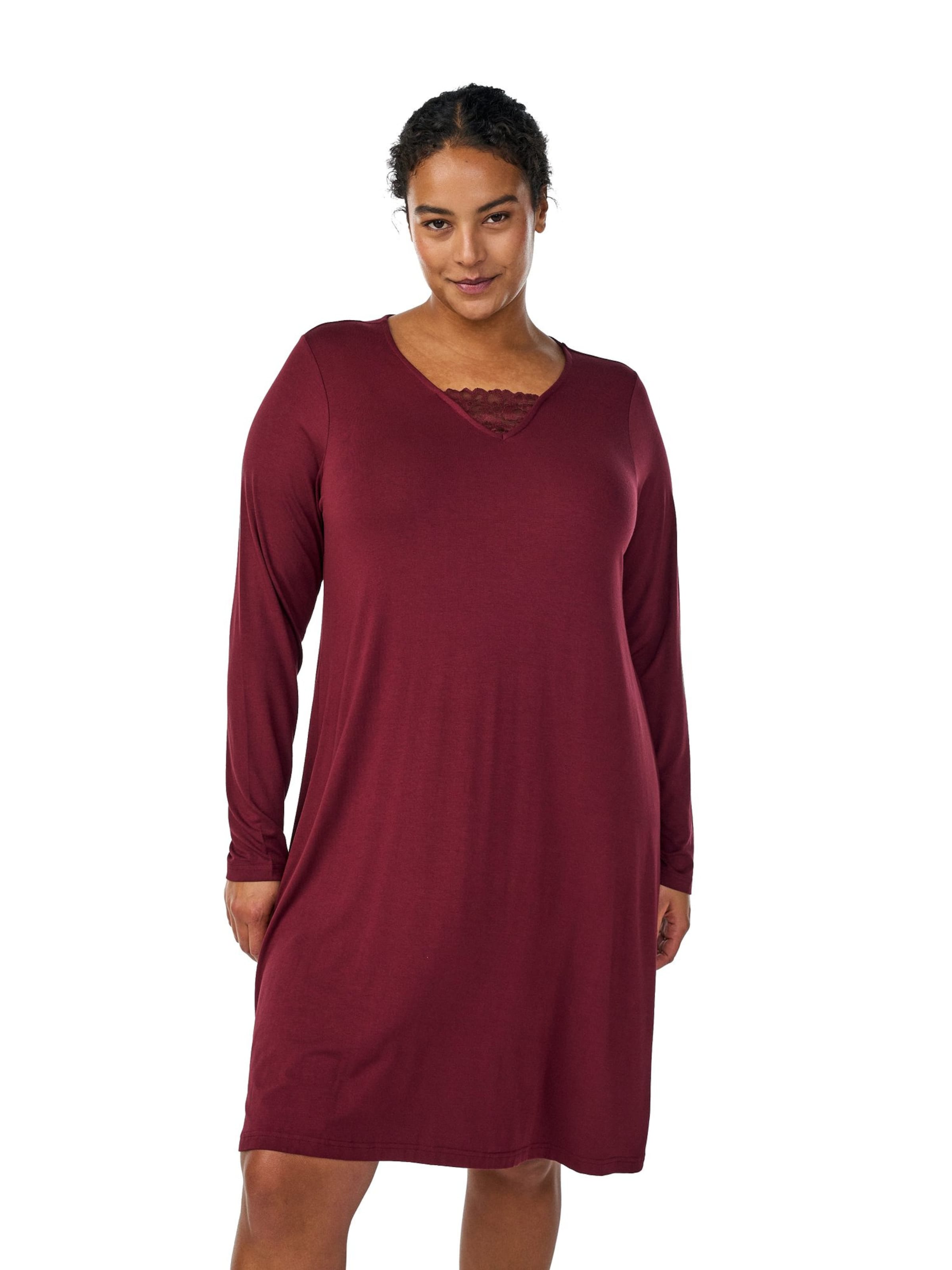 Zizzi Ночная рубашка 'Mhali' в Красный: спереди