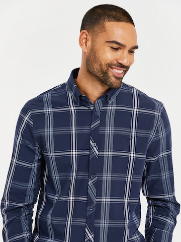 Threadbare Slim fit Button Up Shirt 'Luca' in Blue