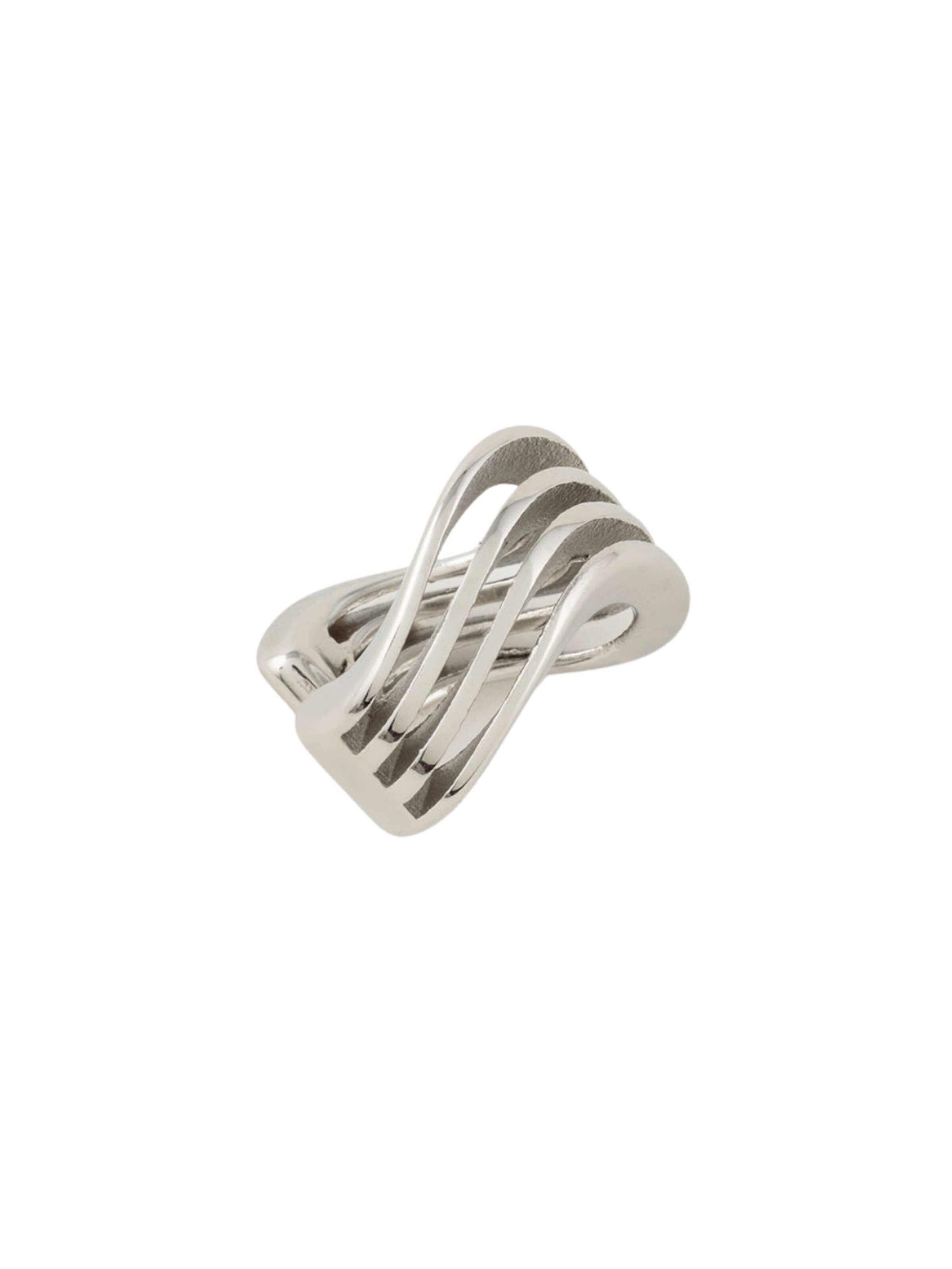 YParis Korvakoru 'Ear cuff Wavy Triple S' värissä hopea: etupuoli