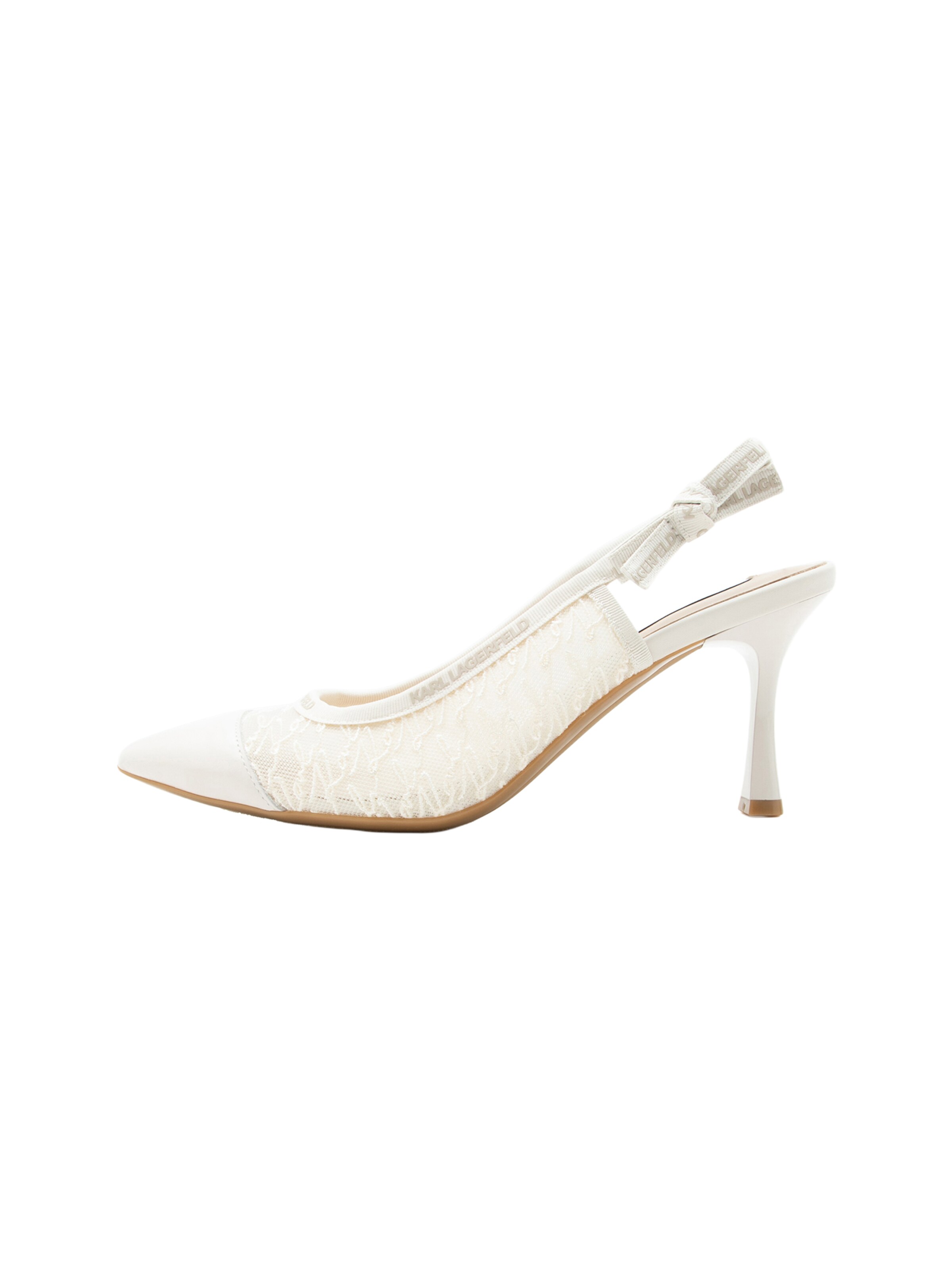 Karl Lagerfeld - Sapatos abertos atrás em branco: frente