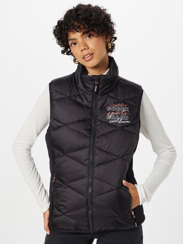 Soccx Bodywarmer 'Free Yourself' in Zwart: voorkant