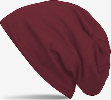 styleBREAKER Mütze 'Unifarbene Beanie Mütze mit Fleece' in Rot: Vorderseite