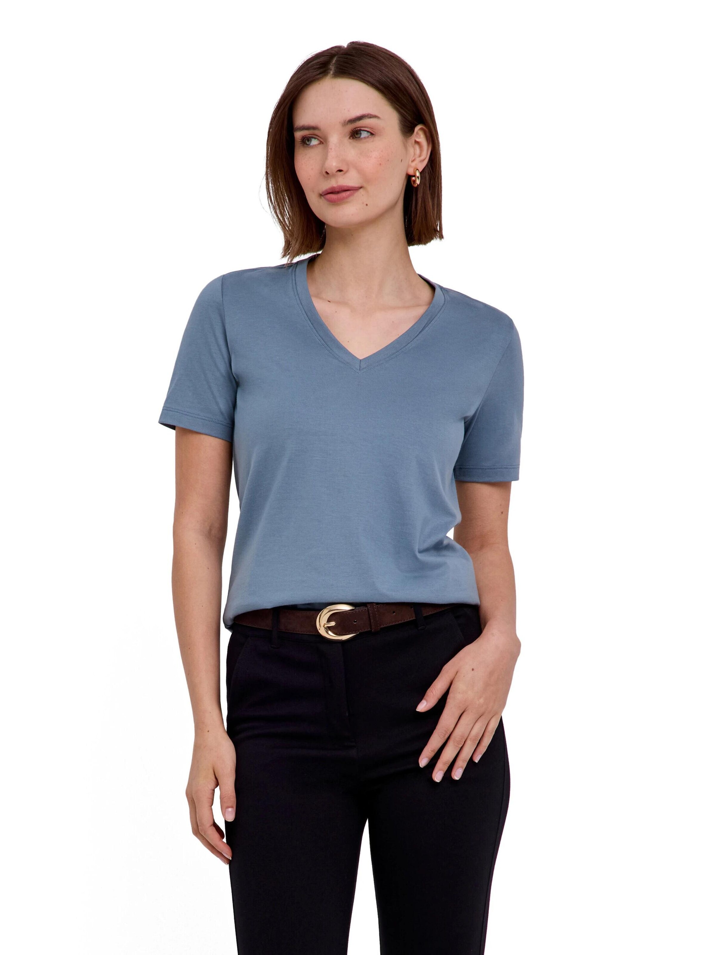 FALKE Shirt 'Essential Cotton'‌‌‌‌‌‌ in Blau: Vorderseite