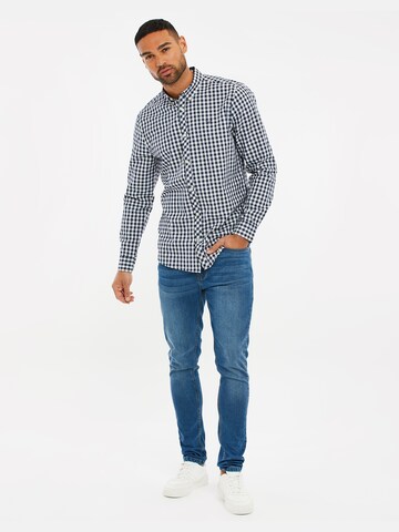 Threadbare Slim fit Button Up Shirt 'Luca' in Blue
