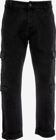 Karl Kani Loose fit Cargo jeans in Black: front