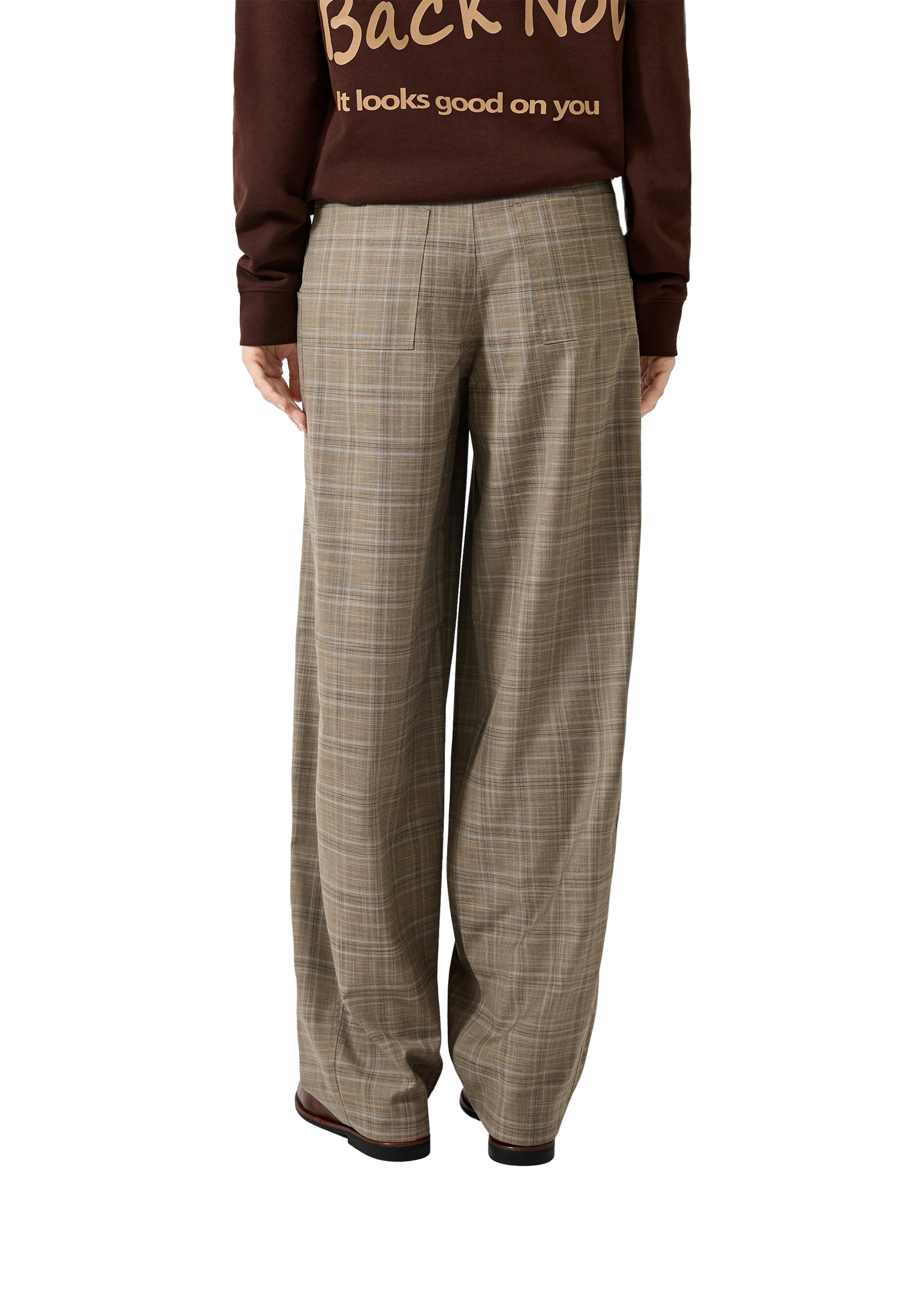QS Regular Pants in Brown: back