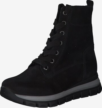 GABOR Lace-Up Ankle Boots in Black: front