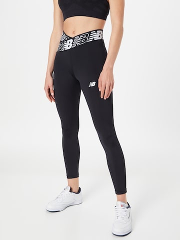 new balance Skinny Workout Pants in Black: front