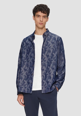 s.Oliver Regular Fit Hemd in Blau: Vorderseite