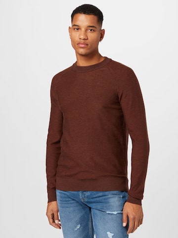 SELECTED HOMME Sweater 'Mesa' in Brown: front