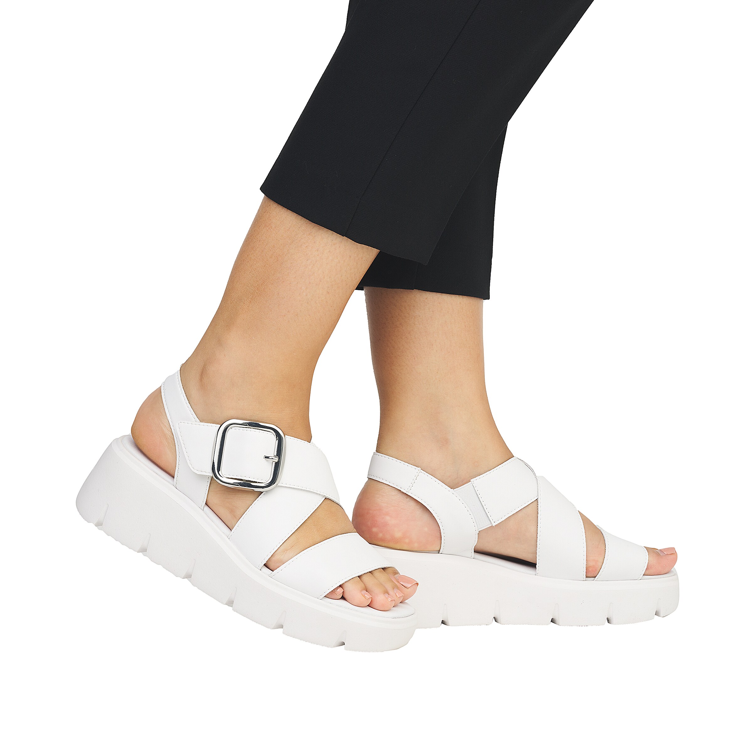 Rieker Sport Strap Sandals ' W1550 ' in White: front