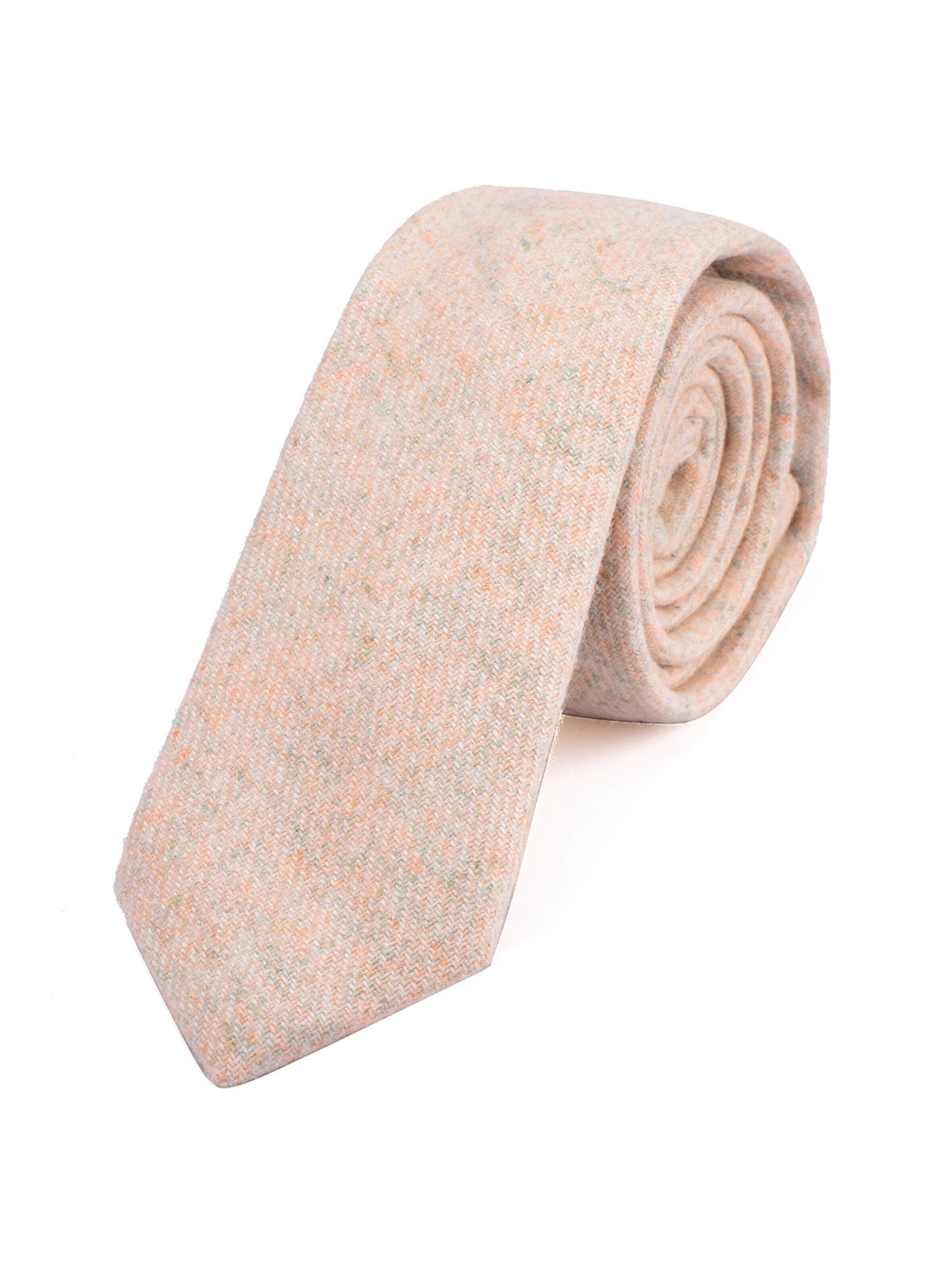DonDon Krawatte 'DonDon Herren Krawatte 6 cm Baumwolle dunkelblau-creme kariert'‌‌‌‌‌‌‌‌‌‌ in Orange: Vorderseite