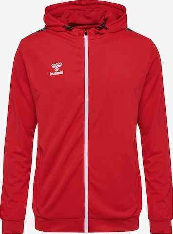 Hummel Athletic Zip-Up Hoodie 'AUTHENTIC' in Red: front