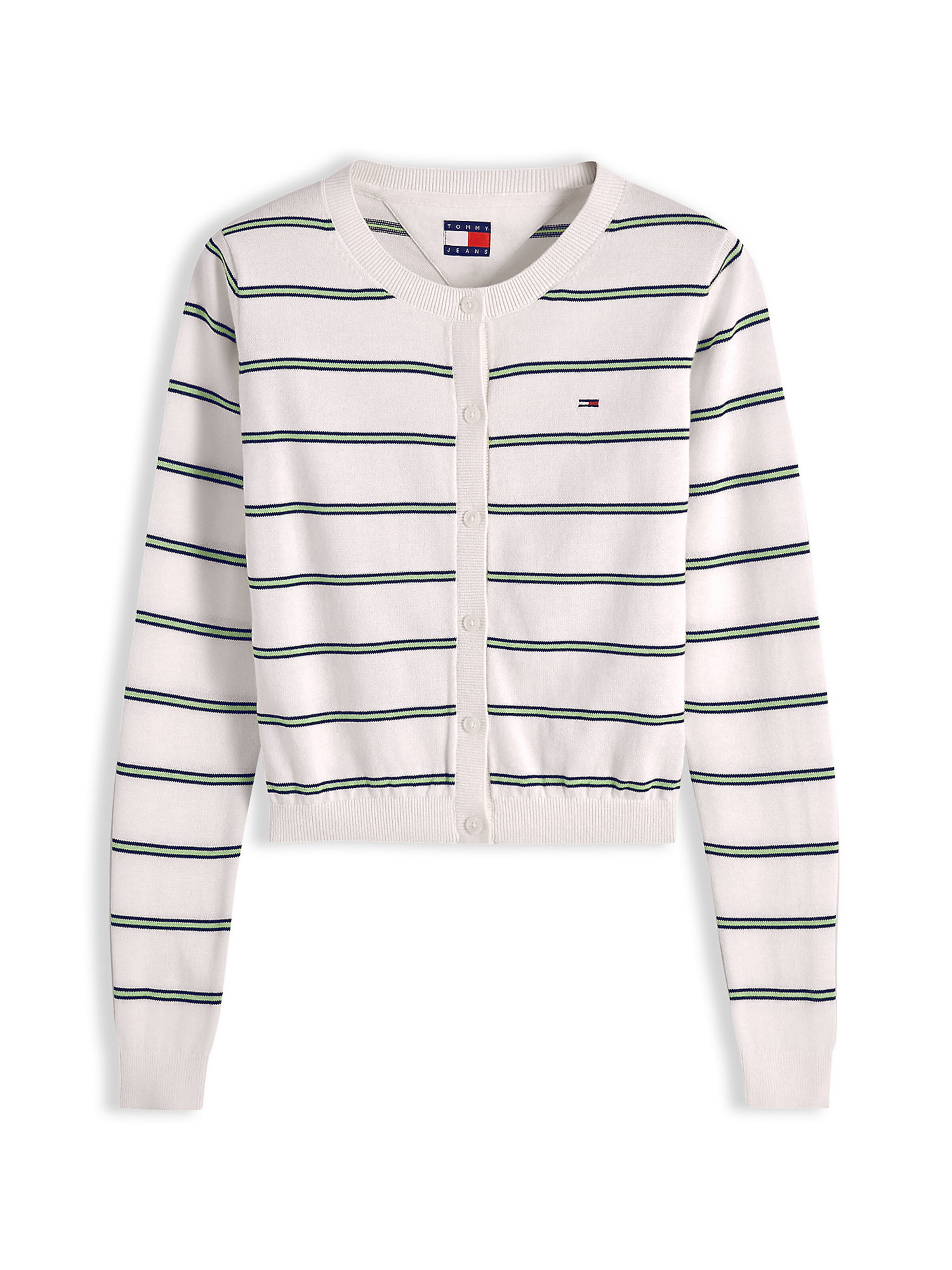 Tommy Jeans Strickjacke in Weiß: Vorderseite