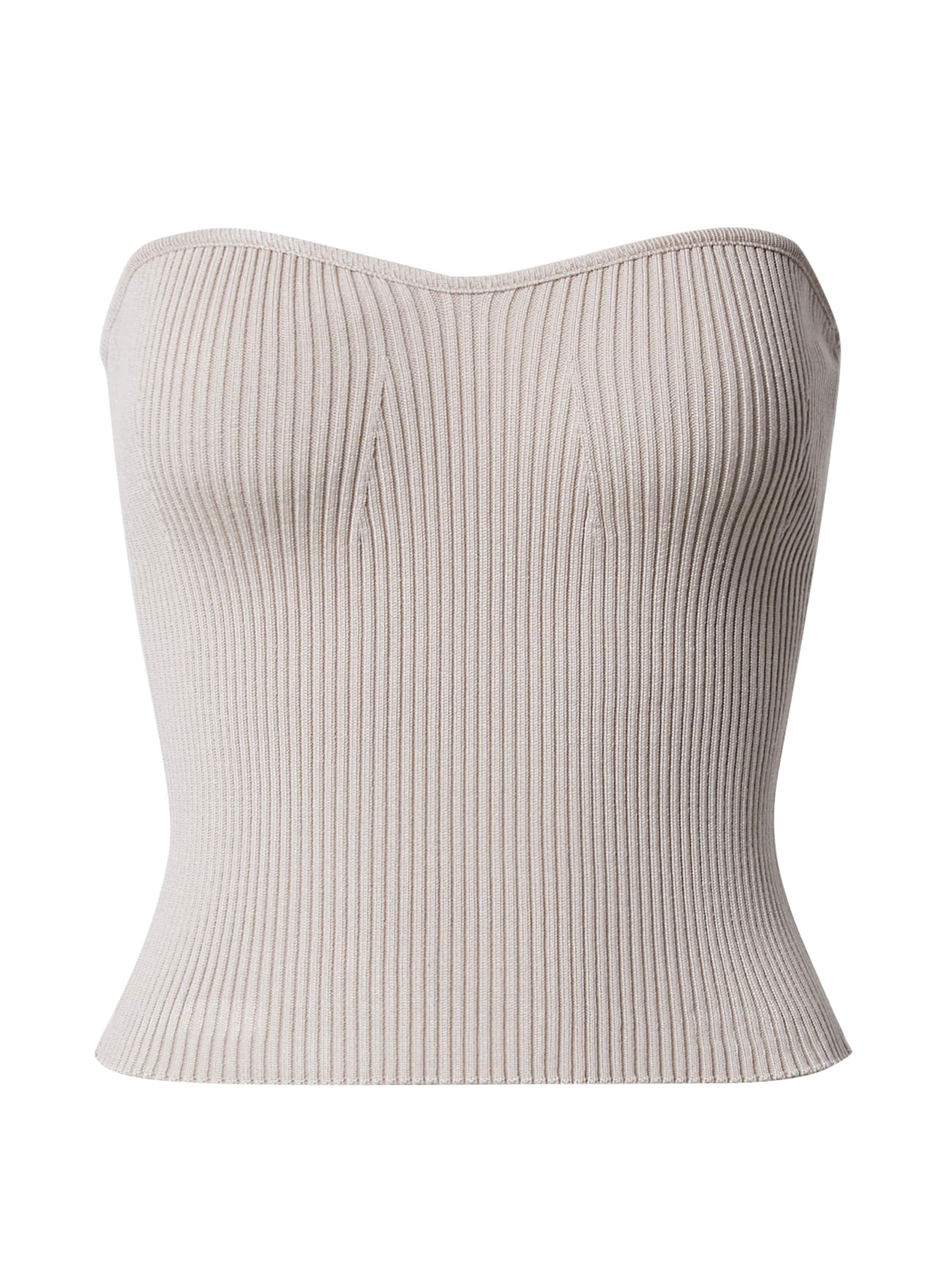 Ema Louise x ABOUT YOU Topp 'Ava' i beige: framsida