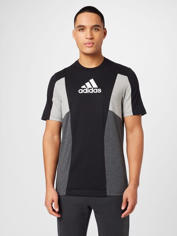ADIDAS SPORTSWEAR - Camiseta funcional 'Essentials Colourblock' en negro: frente