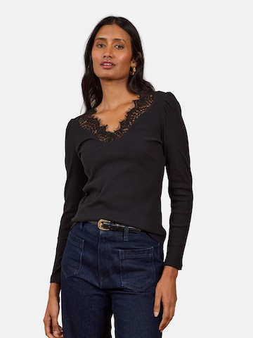 love & roses - Camiseta en negro: frente