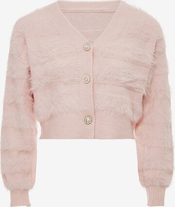 Cardigan swirly en rose : devant