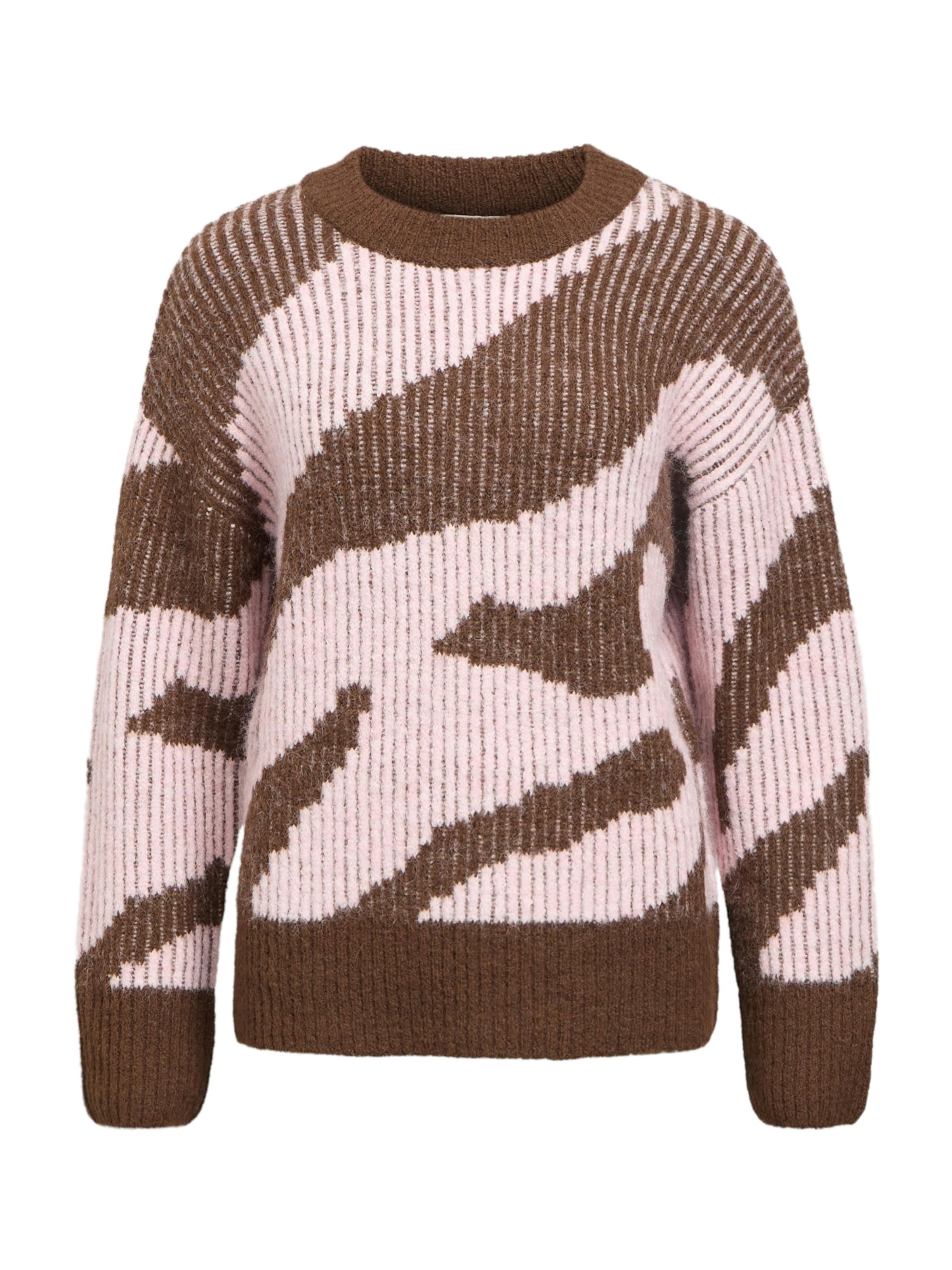 OBJECT Пуловер 'OBJLeylo' в кафяво: отпред