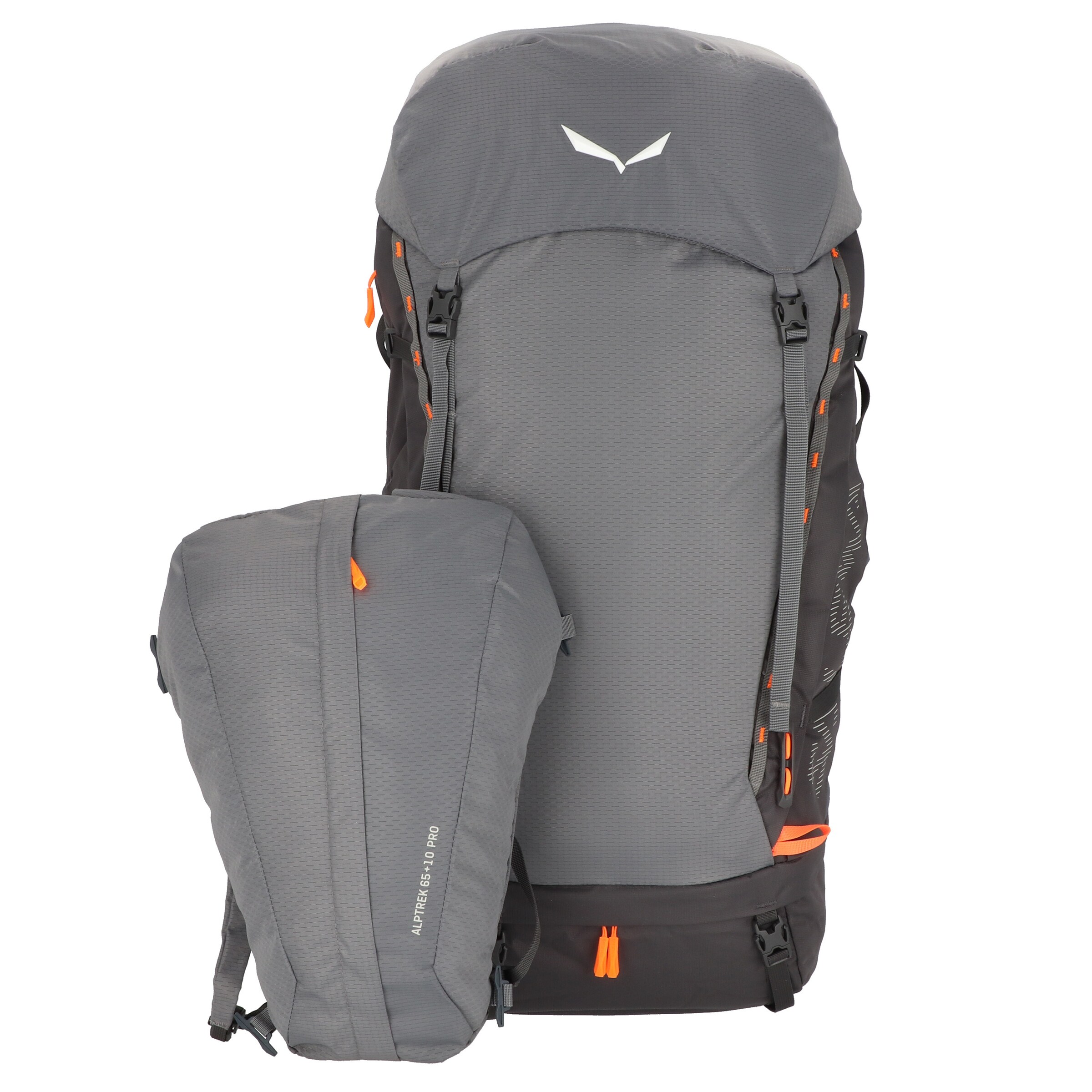 Zaino sportivo 'Alptrek 65 Pro' di SALEWA in grigio: frontale