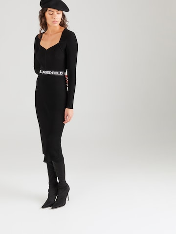 Karl Lagerfeld Πλεκτό φόρεμα σε μαύρο