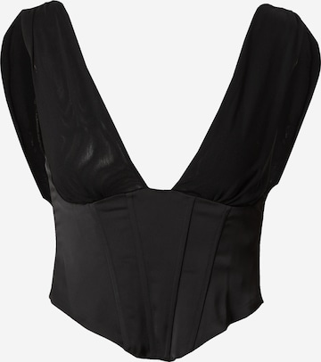 Misspap Top in Black: front