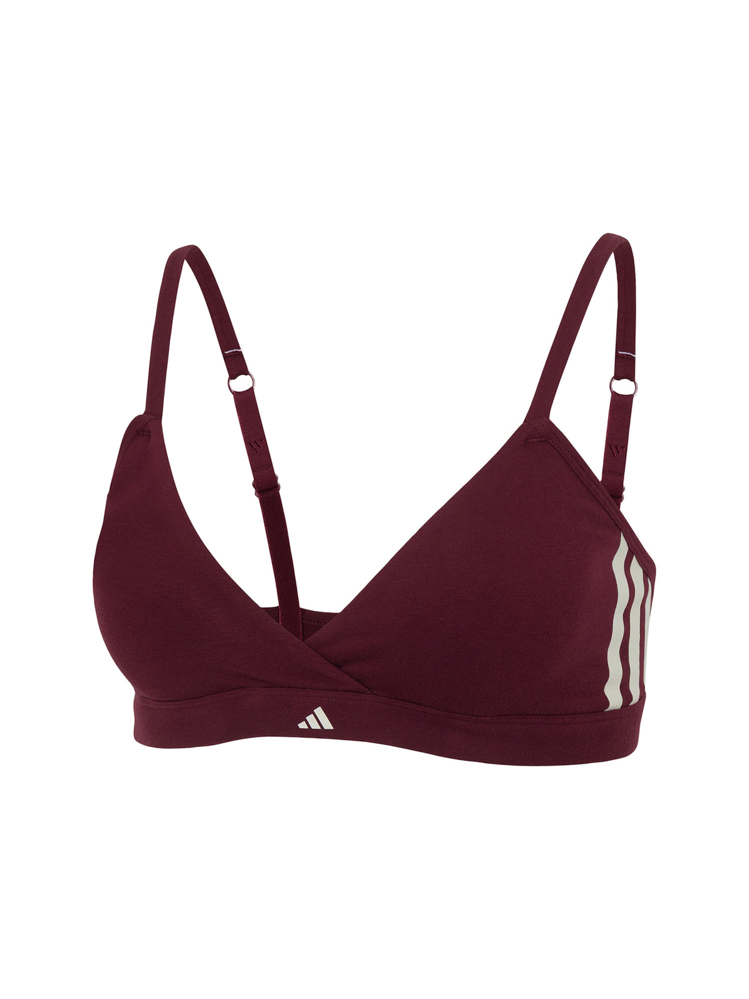 ADIDAS SPORTSWEAR Triangel BH ' Sport Active Essentials Cotton 3 Stripes ' in Rood: voorkant