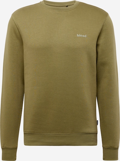 BLEND Sweatshirt 'Downton' in de kleur Lichtgrijs / Olijfgroen, Productweergave
