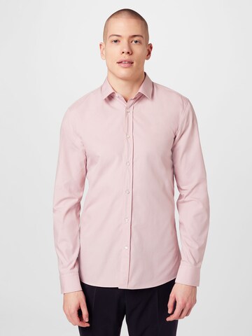 HUGO Slim fit Koszula 'Elisha' w kolorze różowy: przód