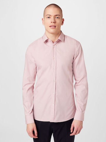 HUGO Red Slim fit Button Up Shirt 'Elisha' in Pink: front