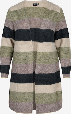 Zizzi Knit Cardigan 'MFOREST' in Green: front