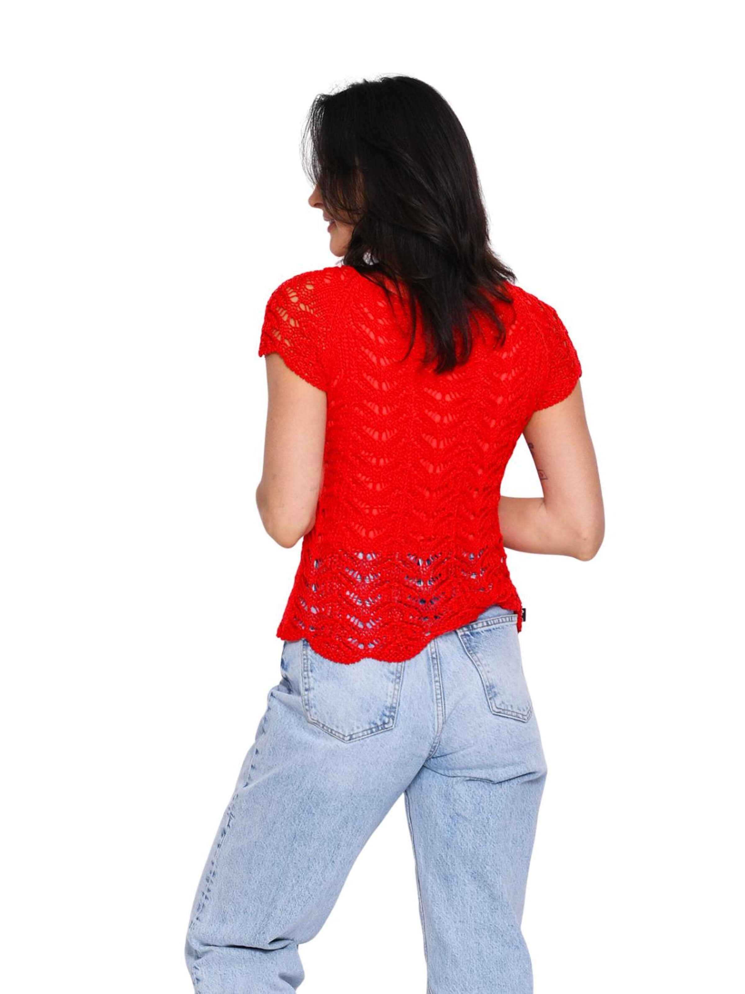 Süel knitwear - Top de punto 'Twin Lace' en naranja