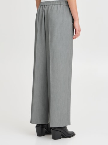 ICHI Loose fit Trousers 'Sarla' in Grey