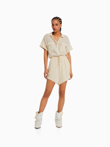 Bershka Jumpsuit in Beige