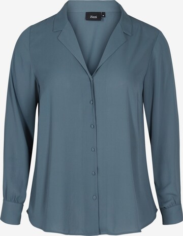 Camicia da donna 'Elucia' di Zizzi in blu: frontale